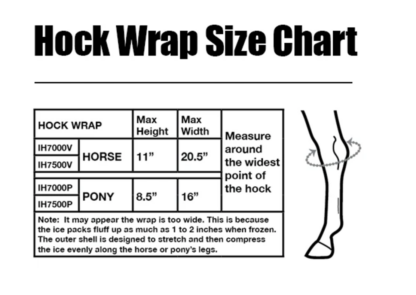 sizing chart ice horse hock wrap